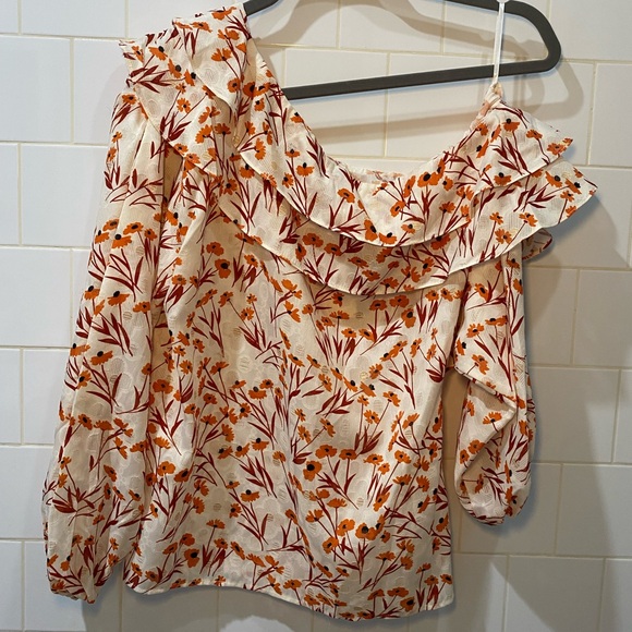 Maje Floral One Shoulder Blouse - Picture 1 of 6